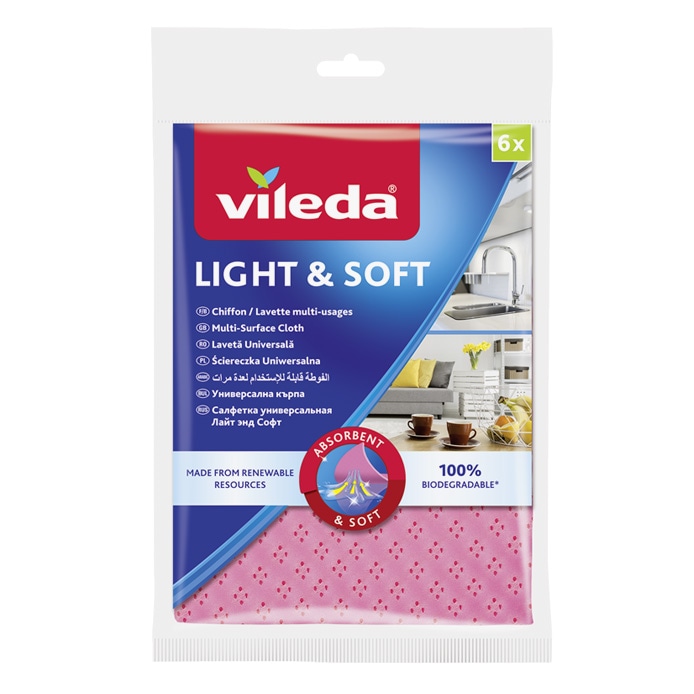 Πετσέτα καθαρισμού Vileda Light & Soft 6 τεμάχια