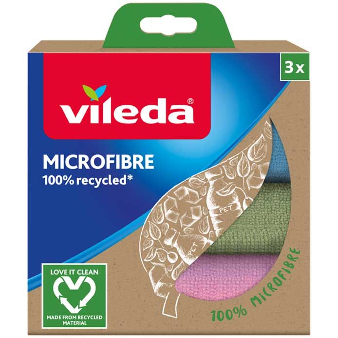 Vileda Microfibre 100% Recycled -  Πετσέτα 100% μικροϊνών από ανακυκλωμένο πλαστικό.